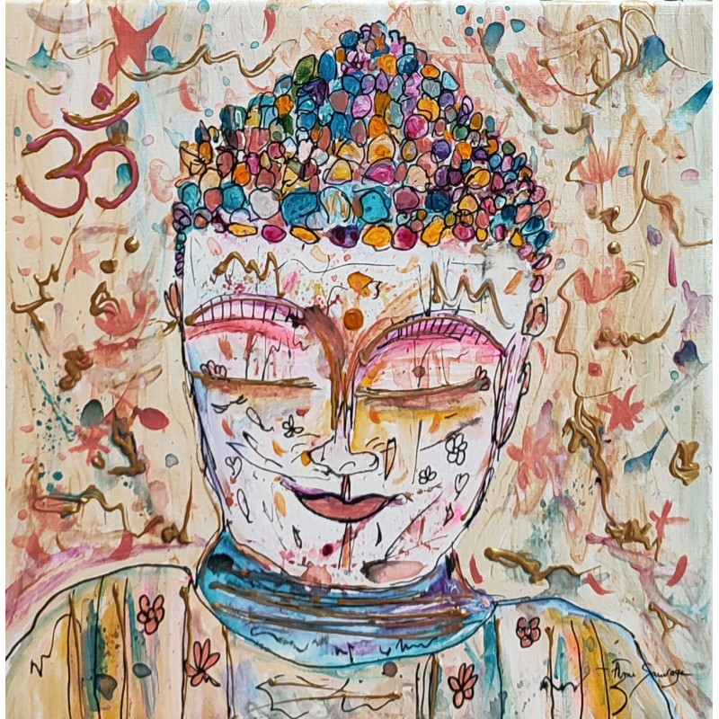 Tableau d'art de bouddha zen  tableau peinture sur toile de Bouddha par  Âme Sauvage