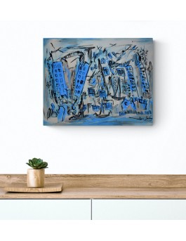 tableau abstrait contemporain ville