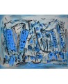 tableau abstrait ville moderne