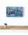 tableau abstrait bleu de ville