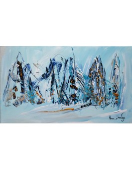 Peinture abstraite bleu Les hommes de glace