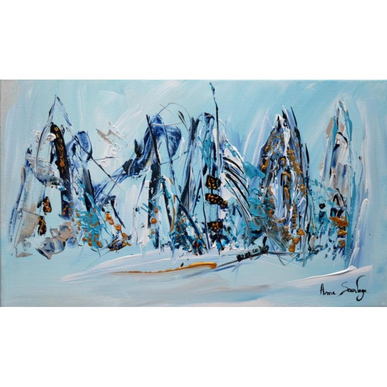 Peinture abstraite bleu Les hommes de glace