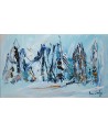 Peinture abstraite bleu Les hommes de glace