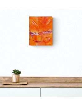 tableau abstrait contemporain orange