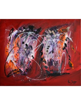 Une dernière danse tableau rouge noir blanc