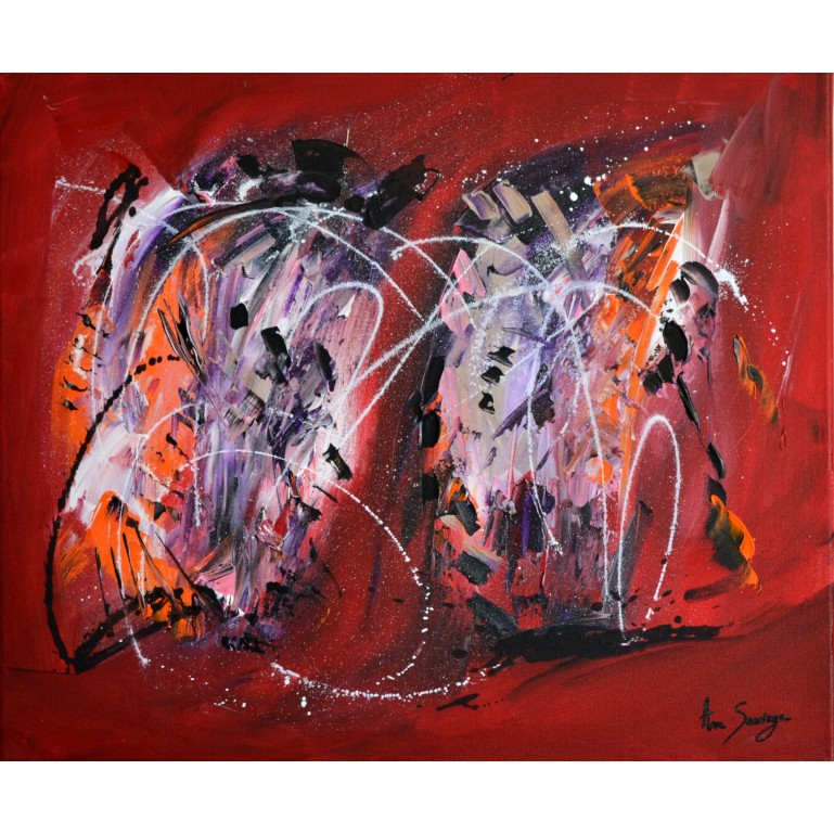 Une dernière danse tableau rouge noir blanc