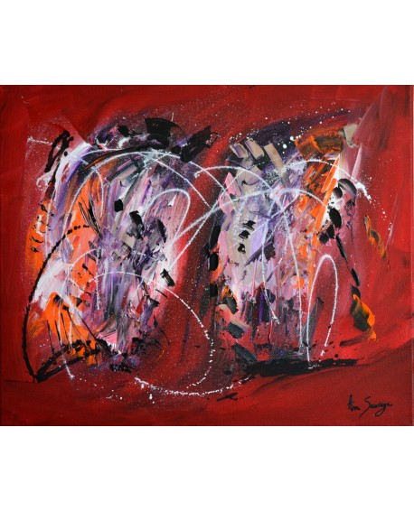 Une dernière danse tableau rouge noir blanc