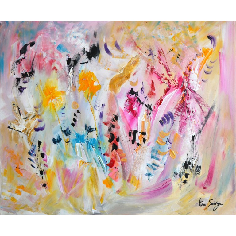 Au pays des songes tableau abstrait multicolore