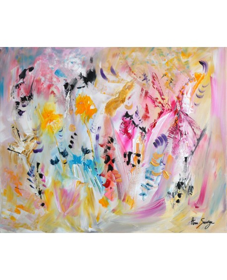 Au pays des songes tableau abstrait multicolore