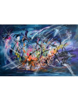 Concentration - tableau abstrait flashy design
