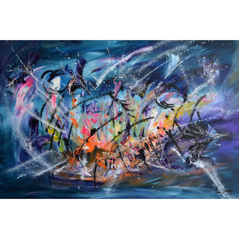 Concentration - tableau abstrait flashy design