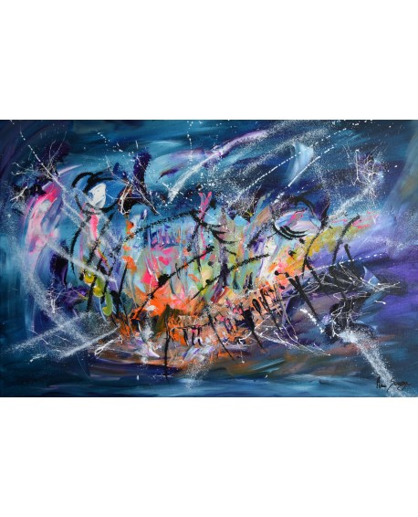 Concentration - tableau abstrait flashy design
