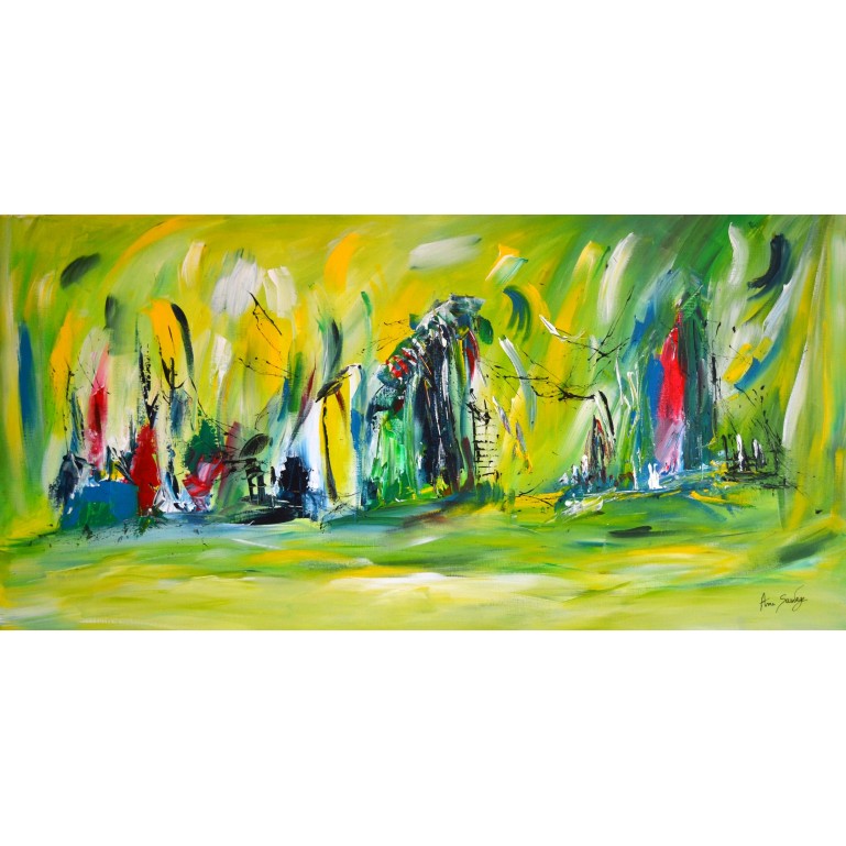 Luminescence - tableau abstrait vert