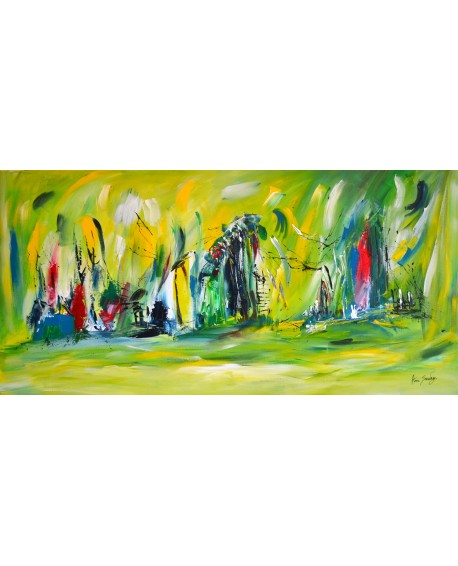 Luminescence - tableau abstrait vert