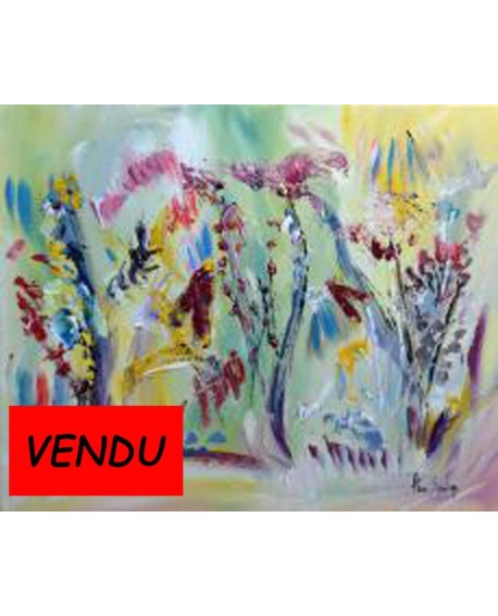 peinture florale multicolore Fleurs sauvages