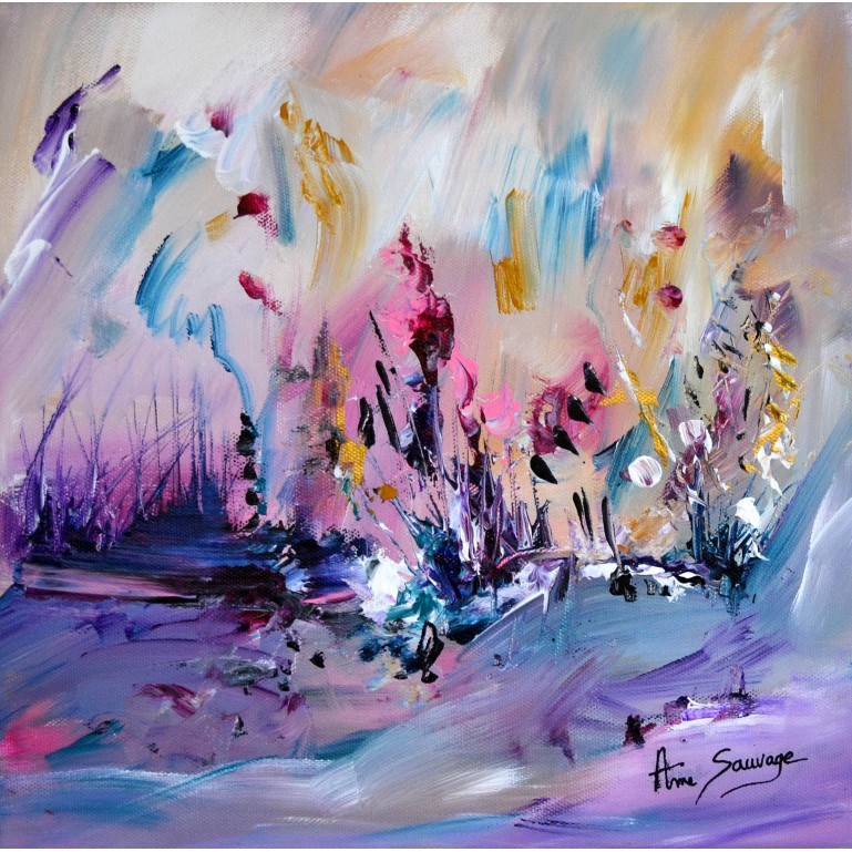 La flamme victorieuse tableau abstrait violet