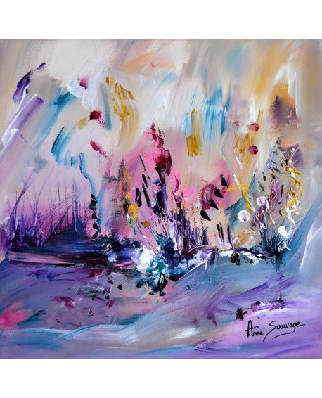 La flamme victorieuse tableau abstrait violet