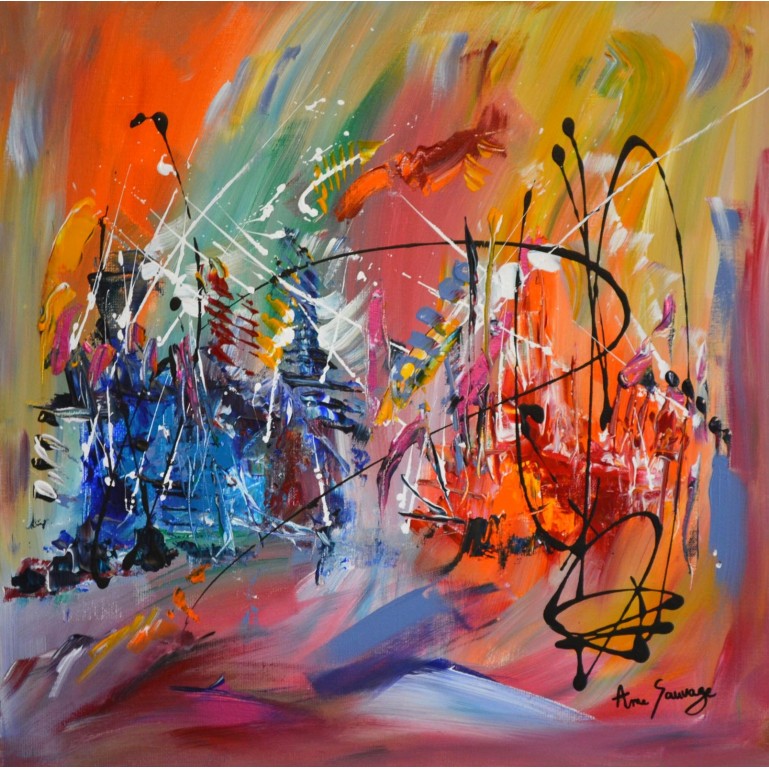 Together - tableau abstrait multicolore