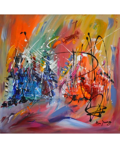 Together - tableau abstrait multicolore