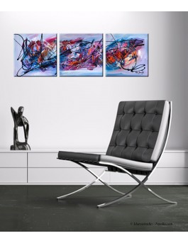 Purple - tableau triptyque violet