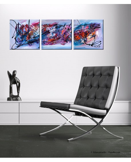 Purple - tableau triptyque violet