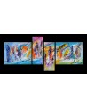 Tableau quadriptyque abstrait