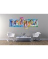 Tableau quadriptyque abstrait