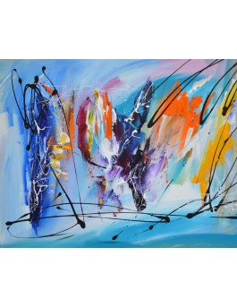 Tableau quadriptyque abstrait