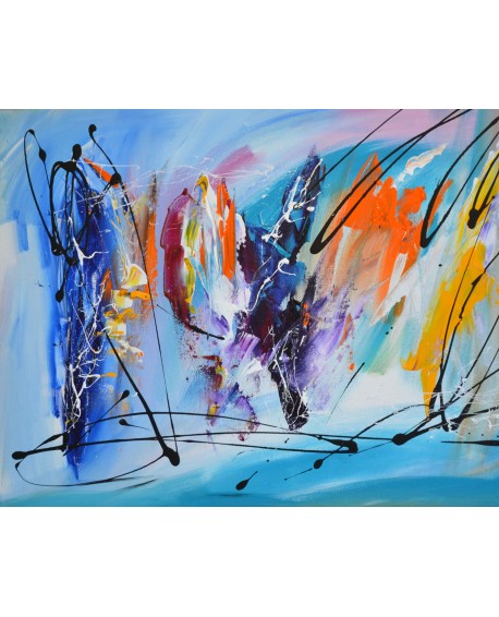 Tableau quadriptyque abstrait