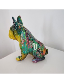 statue bulldog chien coloré