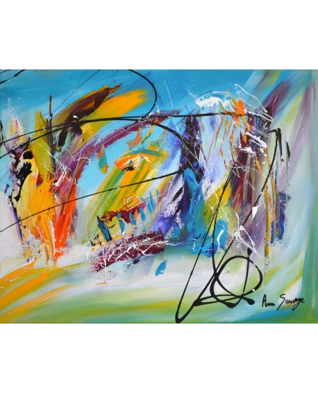 Tableau quadriptyque abstrait