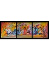 Drôle d'animal - tableau triptyque multicolore