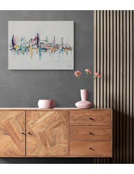 peinture abstraite colorée pour salon moderne