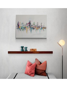 toile abstraite multicolore moderne