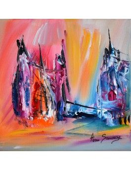 La porte vers l'autre monde - tableau abstrait multicolore