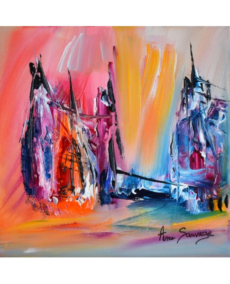 La porte vers l'autre monde - tableau abstrait multicolore
