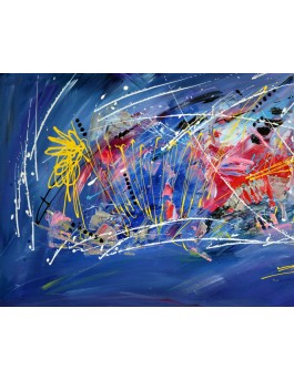 Tableau quadriptyque psychédélique