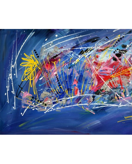 Tableau quadriptyque psychédélique