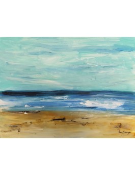 peinture abstraite mer et plage