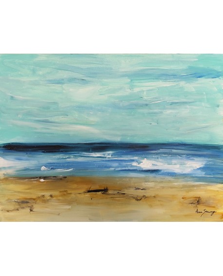 peinture abstraite mer et plage