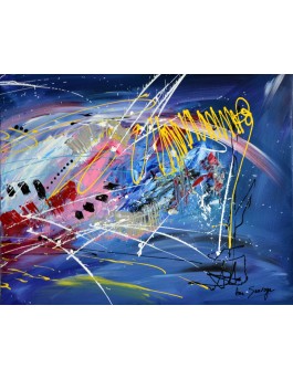 Tableau quadriptyque psychédélique