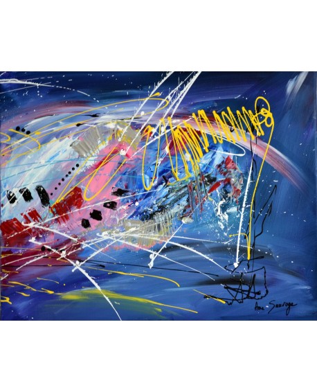 Tableau quadriptyque psychédélique