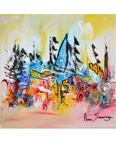Vague de couleurs - tableau abstrait multicolore