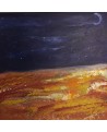 tableau abstrait bleu nuit marron nuit solaire