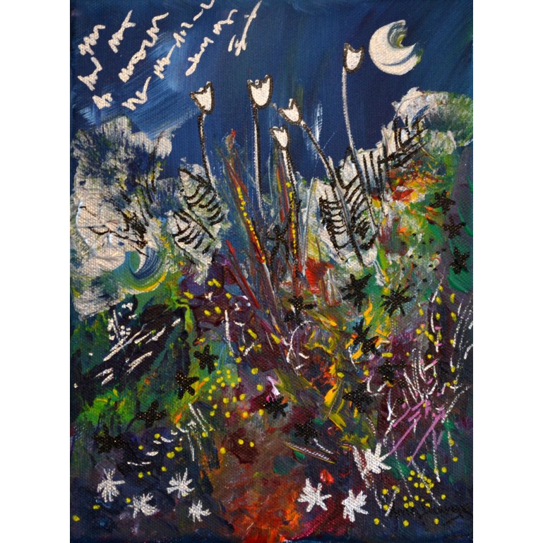 peinture abstraite fleurs