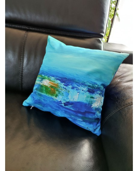 Coussin décoratif bleu douceur marine