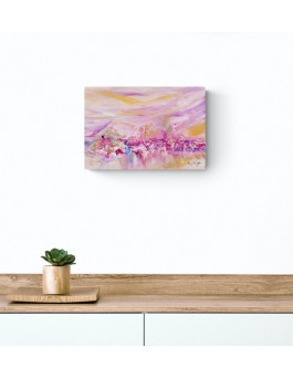peinture abstraite rose pastel