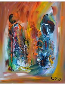 La force de la pensée - toile multicolore