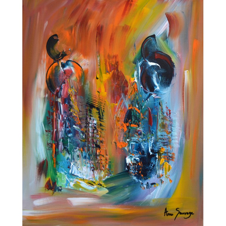 La force de la pensée - toile multicolore