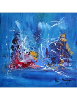 Tableau bleu d'artiste peintre